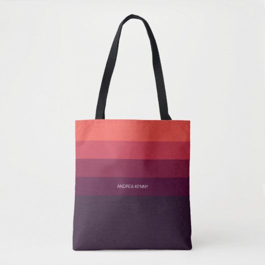 Gepersonaliseerde Bold Ombre Reds Tote Bag (Voorkant)
