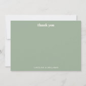 Gepersonaliseerde Bold Sage Green Chic Modern Wedd Bedankkaart (Voorkant)