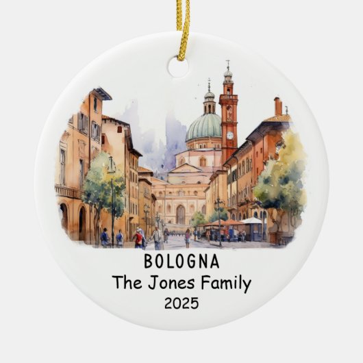 Gepersonaliseerde Bologna Ornament, Italië Keramisch Ornament (Voorkant)