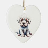 Gepersonaliseerde Bolognese Puppy Keramisch Ornament (Rechts)