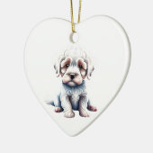 Gepersonaliseerde Bolognese Puppy Keramisch Ornament (Links)