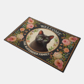 Gepersonaliseerde Bombay kat, Bloemenkitten Welkom Deurmat (Schuin)
