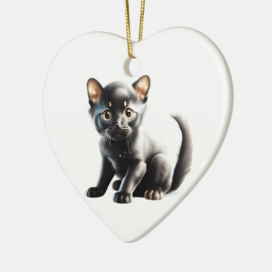 Gepersonaliseerde Bombay Kitten Keramisch Ornament (Links)