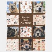 Gepersonaliseerde Bont Mama Akita Fotocollage Quil Fleece Deken (Voorkant)