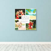Gepersonaliseerde Bonus Moeder Definitie 4 Foto Canvas Afdruk (Insitu (Houten vloer))