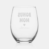 Gepersonaliseerde Bonus Moeder Naam Wijnglas Zonder Voet (Achterkant)