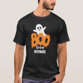 Gepersonaliseerde Boo Crew Ghost Design Halloween T-shirt (Voorkant)