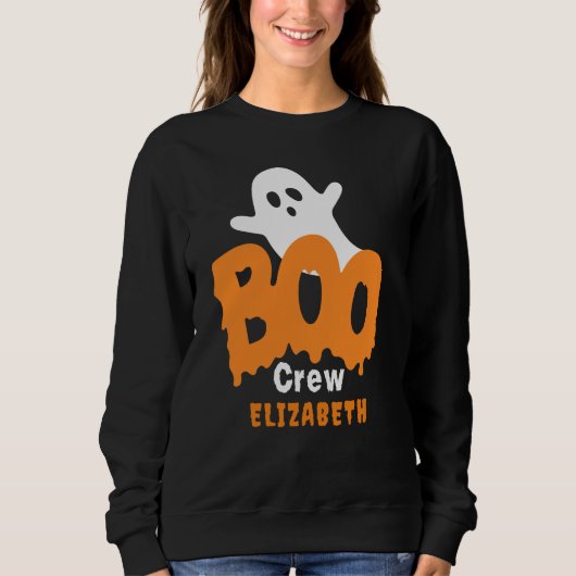 Gepersonaliseerde Boo Crew Halloween Party Trui (Voorkant)