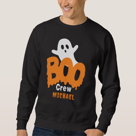 Gepersonaliseerde Boo Crew Halloween Party Trui (Voorkant)