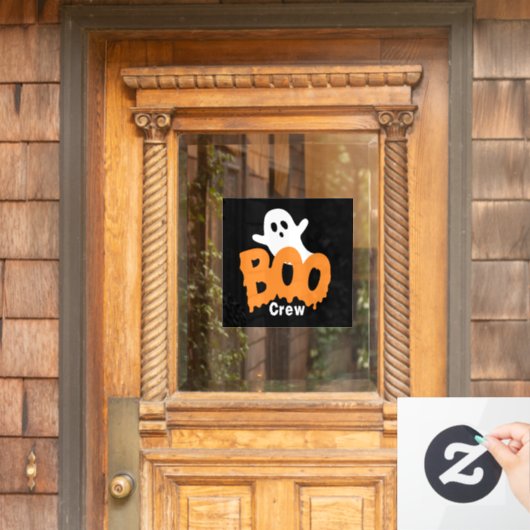 Gepersonaliseerde Boo Crew Halloween Window Cling Raamsticker (Huis Deur)