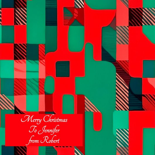 Gepersonaliseerde boodschap op Christmas modern ab Cadeaupapier