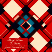 Gepersonaliseerde boodschap op Kerst geometrische Cadeaupapier