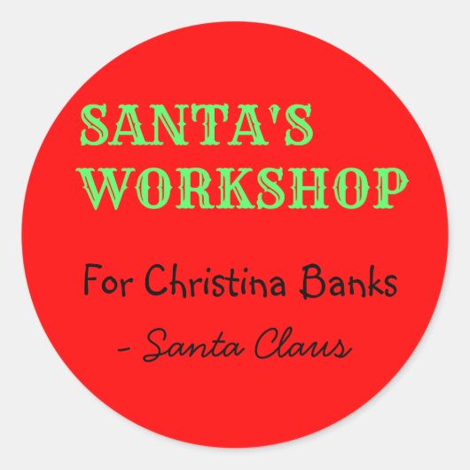 Gepersonaliseerde boodschap van de Kerstman Ronde Sticker (Voorkant)