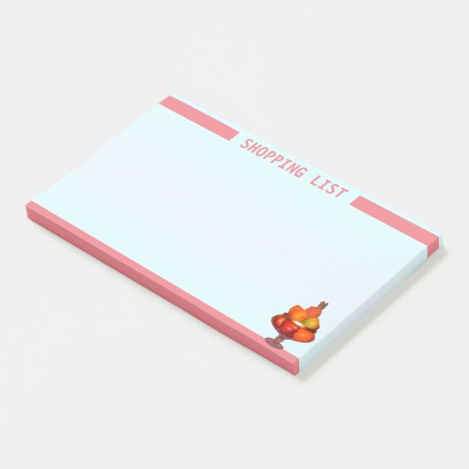 Gepersonaliseerde boodschappenlijst en fruitschaal post-it® notes (Schuin)