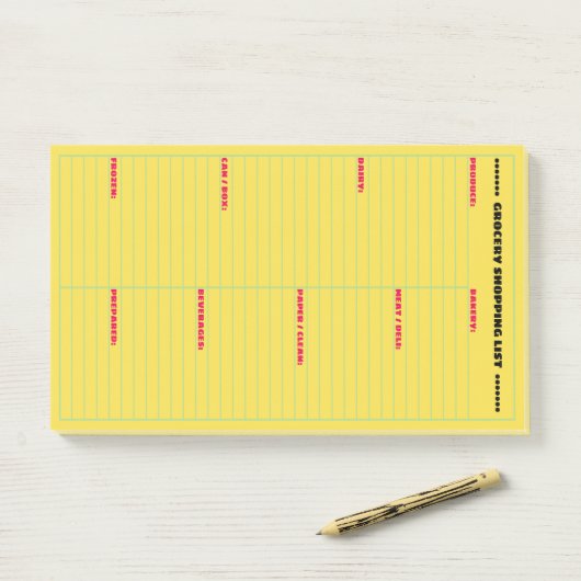Gepersonaliseerde boodschappenlijst groot post-it® notes (Op bureau)