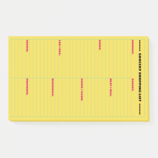 Gepersonaliseerde boodschappenlijst groot post-it® notes (Voorkant)