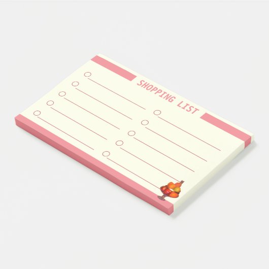 Gepersonaliseerde boodschappenlijst post-it® notes (Schuin)