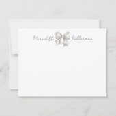 Gepersonaliseerde boog naam monogram notitiekaartje (Voorkant)