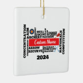 Gepersonaliseerde boogschieten Word Cloud Kerst Or Keramisch Ornament (Rechts)