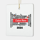 Gepersonaliseerde boogschieten Word Cloud Kerst Or Keramisch Ornament (Links)