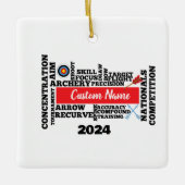 Gepersonaliseerde boogschieten Word Cloud Kerst Or Keramisch Ornament (Voorkant)