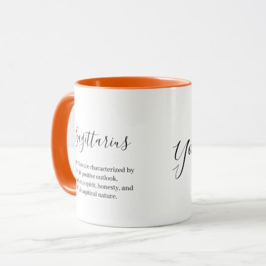 "Gepersonaliseerde Boogschutter Zodiac teken, naam Mok (Voorkant links)