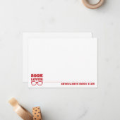 Gepersonaliseerde Book Lover's Book Club Flat Notitiekaartje (Voorkant / Achterkant in situ)
