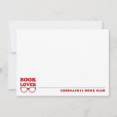 Gepersonaliseerde Book Lover's Book Club Flat Notitiekaartje (Voorkant)