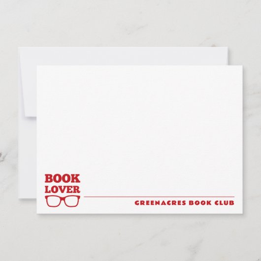 Gepersonaliseerde Book Lover's Book Club Flat Notitiekaartje (Voorkant)