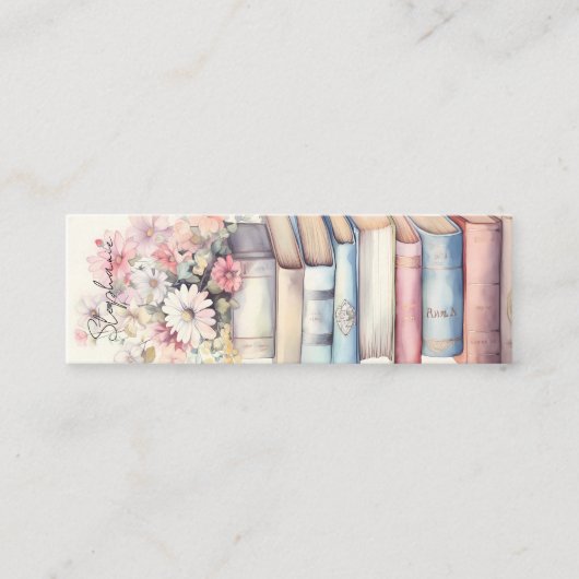 Gepersonaliseerde Book Stack Mini Bladwijzer Mini Visitekaartje (Voorkant)