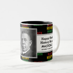 Gepersonaliseerde BOOKER VOOR WASHINGTON Black His Tweekleurige Koffiemok