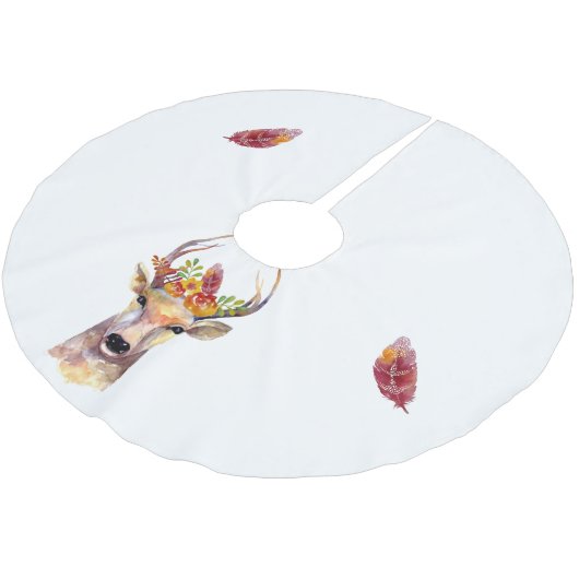 Gepersonaliseerde boom rok boho hert Buck Head Bro Kerstboom Rok (Gekanteld)