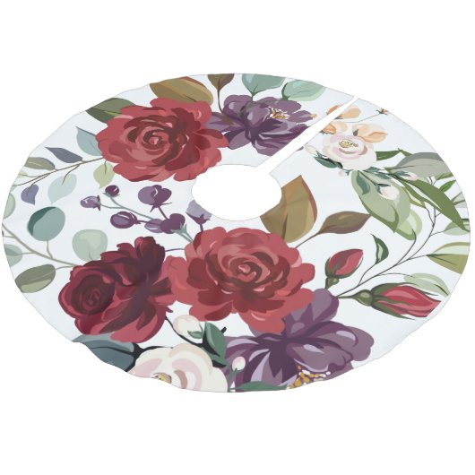 Gepersonaliseerde boom rok wit rozen goud geometri kerstboom rok (Gekanteld)