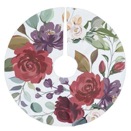 Gepersonaliseerde boom rok wit rozen goud geometri kerstboom rok (Voorkant)