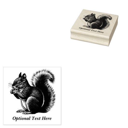 gepersonaliseerde boomeekhoorn rubberstempel (Gestempeld)
