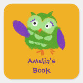 Gepersonaliseerde boomkor Dit boek behoort tot Vierkante Sticker (Voorkant)