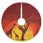 Gepersonaliseerde boomrok African Safari Giraffe S Kerstboom Rok (Voorkant)