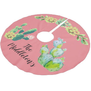 Gepersonaliseerde boomrok Bohemian Cactus vetplant Kerstboom Rok