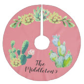 Gepersonaliseerde boomrok Bohemian Cactus vetplant Kerstboom Rok (Voorkant)