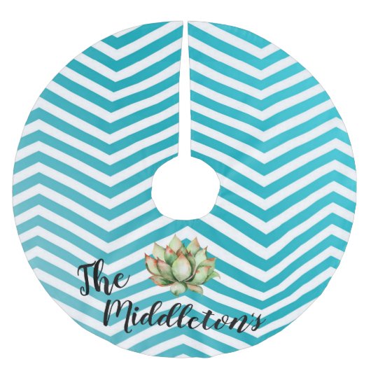 Gepersonaliseerde boomrok Boho Cacti Bohemian Succ Kerstboom Rok (Voorkant)