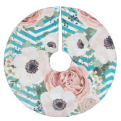 Gepersonaliseerde boomrok geometrisch Roos Chevron Kerstboom Rok (Voorkant)