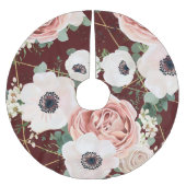 Gepersonaliseerde boomrok geometrische tuin Roos Kerstboom Rok (Voorkant)