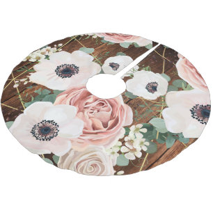 Gepersonaliseerde boomrok geometrische tuin Roos s Kerstboom Rok