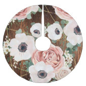 Gepersonaliseerde boomrok geometrische tuin Roos s Kerstboom Rok (Voorkant)