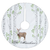 Gepersonaliseerde boomrok hert Doe Buck Woodland H Kerstboom Rok (Voorkant)