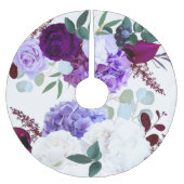 Gepersonaliseerde boomrok Lavendel Hibiscus op Whi Kerstboom Rok (Voorkant)