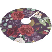 Gepersonaliseerde boomrok Plum Paarse Rozen Gold G Kerstboom Rok (Gekanteld)