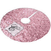 Gepersonaliseerde boomrok Roos Gold Glitter Kerstboom Rok (Gekanteld)