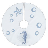 Gepersonaliseerde boomrok Seahorse Ocean Beach Wat Kerstboom Rok (Voorkant)