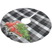 Gepersonaliseerde boomrok XMAS Truck Baffalo Plaid Kerstboom Rok (Gekanteld)